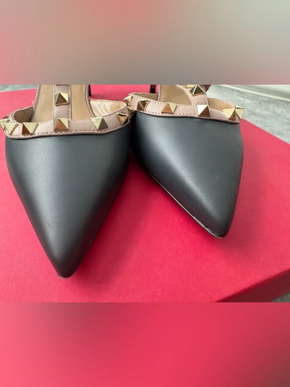 VALENTINO GARAVANI Rockstud Caged Pump 65Mm T-Strap heels dark gray 39 - Picture 10 of 14